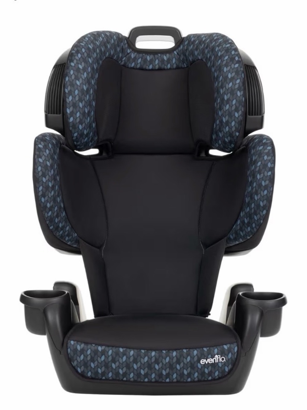 Evenflo Kids Booster Car Seat - Black with Blue Pattern